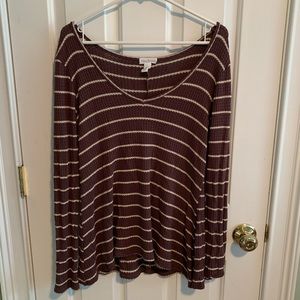 Long sleeve waffle shirt